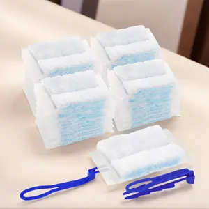 40-Count Disposable Heavy-Duty Electrostatic Fiber Duster Refill Kit with 2 Handles, 34x14x10cm Indoor Use Home Cleaning Brush for Furniture, Blinds