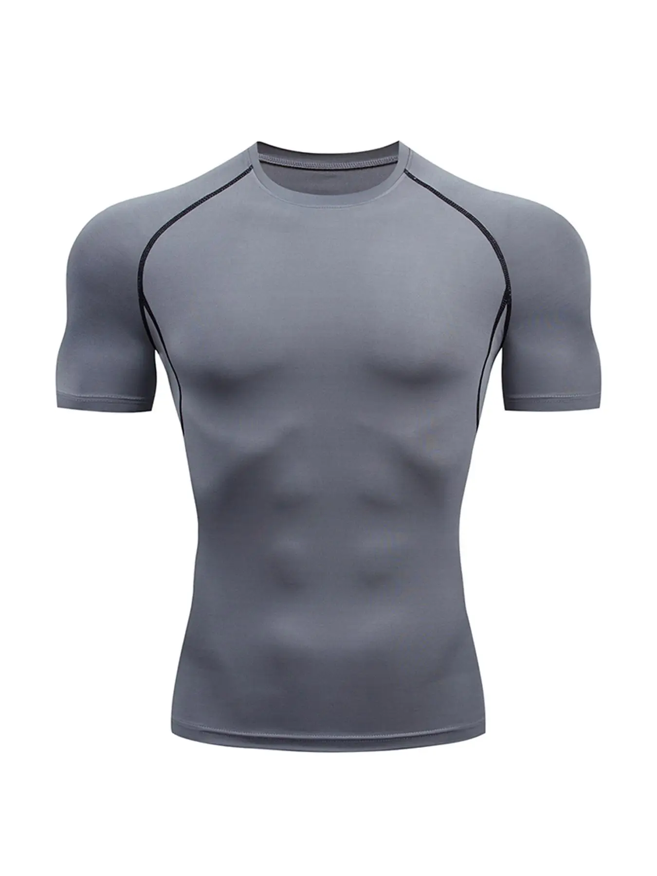 Men's Regular Fit Contrast Binding Short Sleeve Sports Tee, Summer Outfits 2024, Quick Drying Breathable Crew Neck T-shirt for Gym Workout Running, Ca