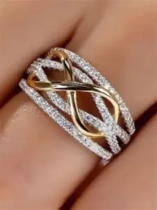 1 PC Gorgeous Cubic Zirconia Artificial Zircon Rings For Women For Valentine's Day Gift Wedding Engagement Anniversary Party Jewelry