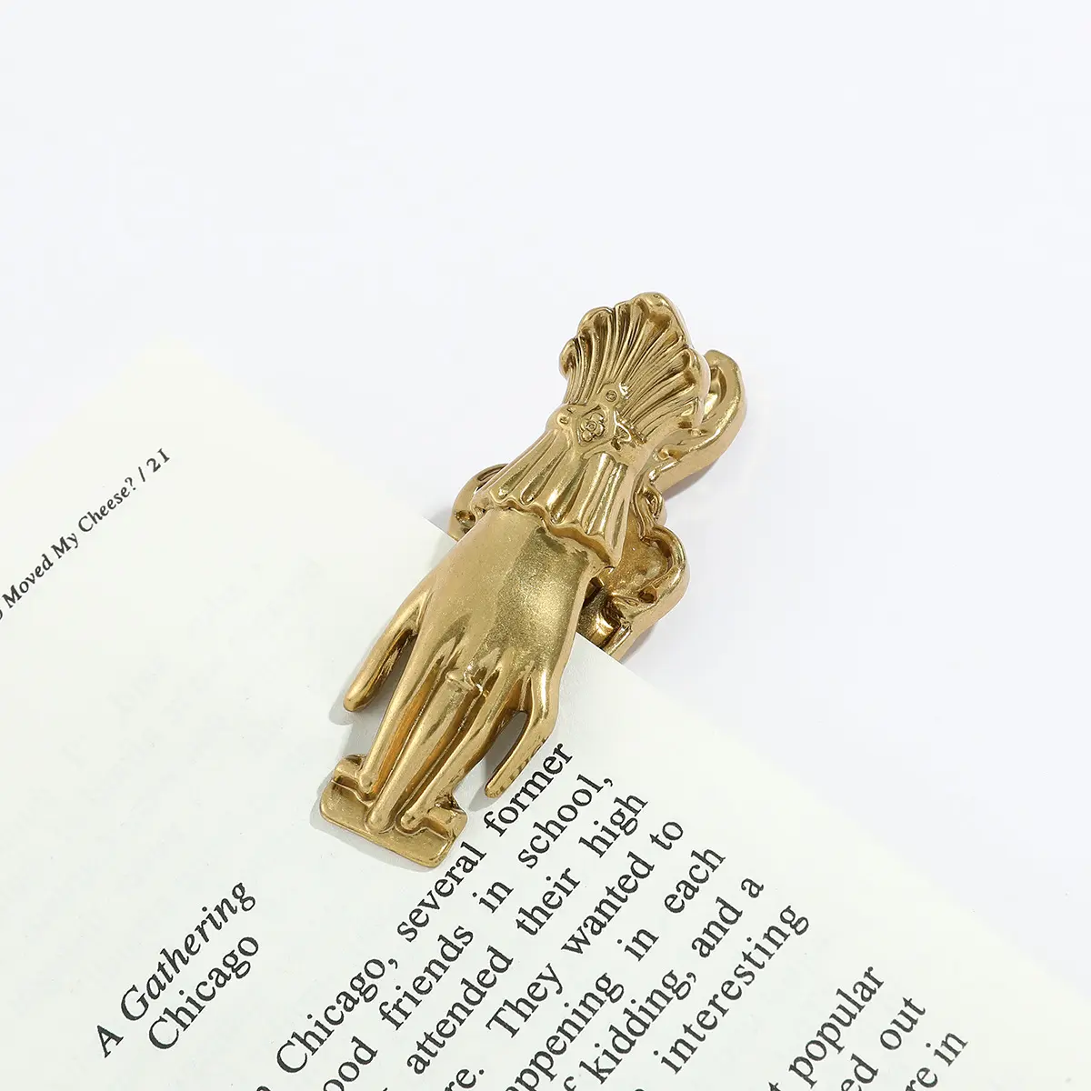 Vintage Rectangular Metal Clamp, Elegant Victorian-Style Book Clip for Journals, Multi-Use Paper Holder for Office & Reading Use