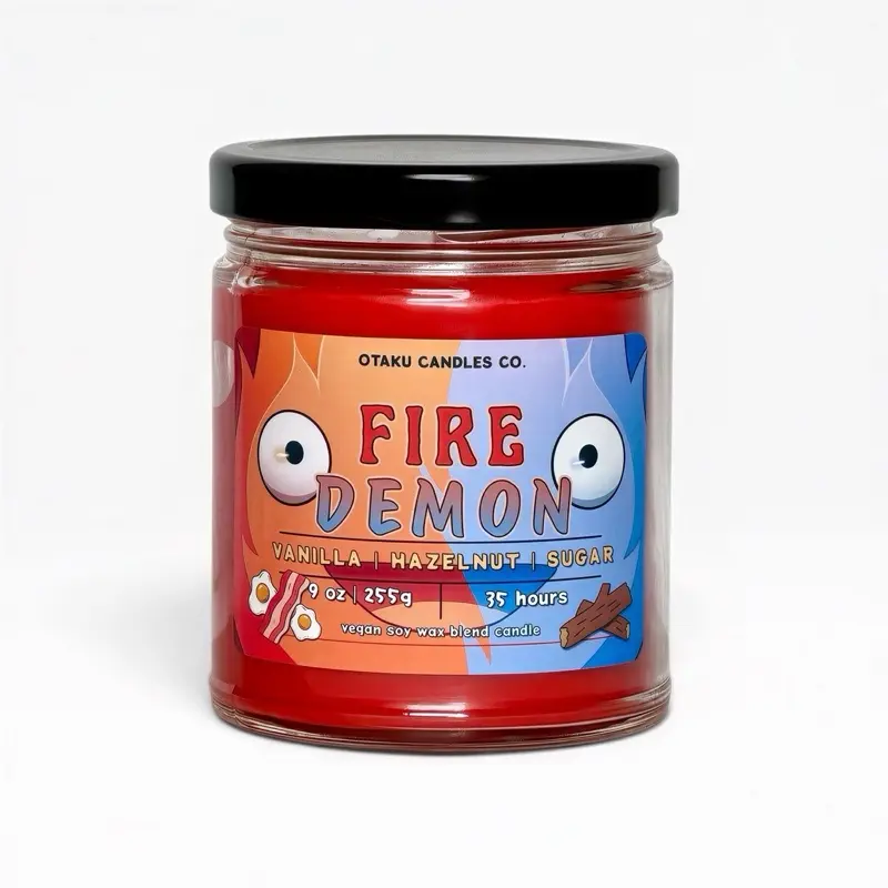 Fire Demon Candle | Howl's Castle Anime Candle | Vegan Apricot Wax Candle