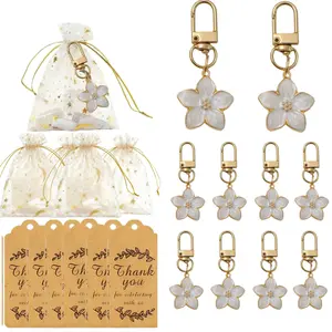 12pcs Gift Box Heart-Shaped Key Ring Keychain Pendant Guardian Angel Set, Perfect for Weddings & Special Events, Includes 12 Unique Gifts