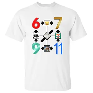 Funny 6:7 Meme Shirt, Gen Z Humor Graphic Shirt, Trendy Numbers Joke, Family Members, Unisex Sweater Pullover Tee