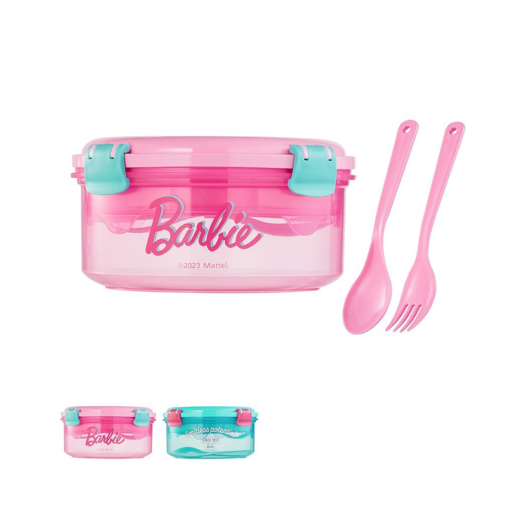 MINISO Barbie Sunshine Glow Series Large Salad Bowl (Mixed Colors),Quick And Easy Multi-Use,Bento Box Tray,Leak-Proof, Container,Sealed Lid Tableware #Summervibes