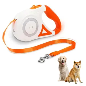 Retractable Dog Leash with LED Light, dog rope Night Walking Leash for Small Medium Dogs, 10ft Strong Nylon Tape - Puppy Leash, Easily Controlled One-Handed Brake Dog Leash prong collars pet Leash
