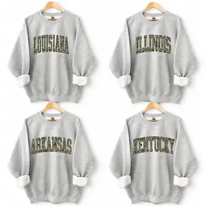 Camo State College Sweatshirt – Sport Grey, State College Varsity Name, Varsity Camouflage State, Gift for Fans, Womenswear & Menswear