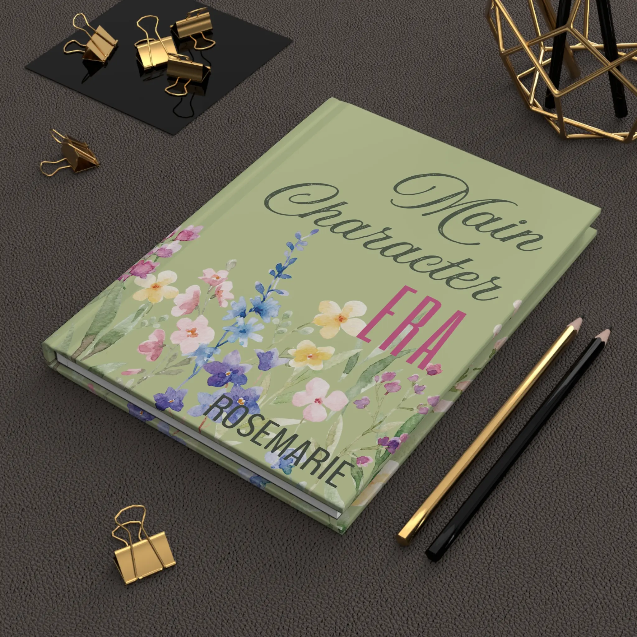 Personalized Main Character Era Hardcover Journal | Floral Garden Notebook