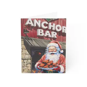 Santa at the Anchor Bar Buffalo NY Christmas Greeting Card
