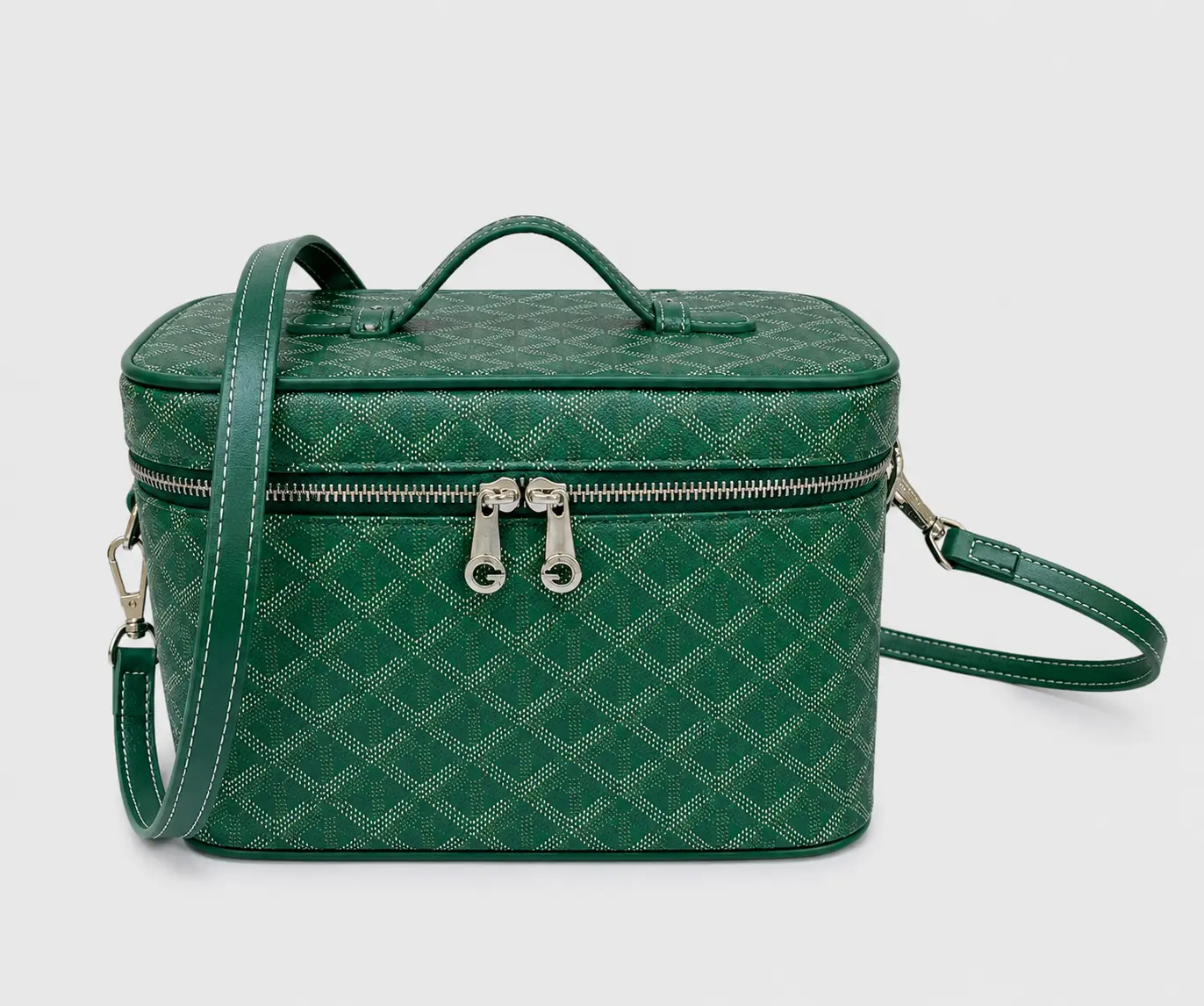 Women's Classic Vanity Case - Vintage monogram style;versatile design for hand-carry, shoulder, or crossbody wear;mini hardshell travel vanity case.
