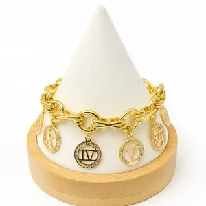 Gold-Tone Ten Commandments Charm Bracelet – Faith-Inspired Elegant Jewelry