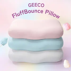 【Mother's Day gift】GEECO Cooling Cloud Pillow + FREE Cooling Pillowcase | Pillows Sleeping | Ergonomic,Cervical Dual-Height Slow-Rebound Memory Foam with Washable Cooling Cover for Side Back & Stomach Sleepers