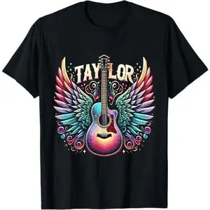 Girl Retro Taylor First Name Personalized Groovy 80's T-Shirt