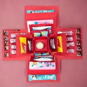 1Pcs Christmas Explosion Surprise Gift Box Set with Lid for Birthday, Halloween Wedding, Proposal - Versatile DIY Party Favor Wrapping Kit with Themed Patterned Paper and Multiple Compartments, Gift Box Design