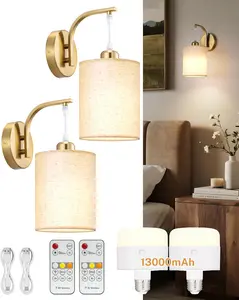 【Holiday Special】Glitnous Paired Wall Lamps | White Textured Shade on Black or Gold Metal Frame | Adjustable Hanging or Fixed Mount for Layered Modern Lighting