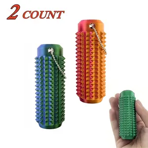 Hand Strengthener, 2 Counts/set Spiky Grippie Stim, Fidget for Adults & Teens, 3D Printed Keychain Sensory Fidget for Stress Relief