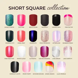 Kleo Kolor Short Square Collection Press-On Gel Nails Kleo Kolor Short Square Collection Press-On Gel Nails