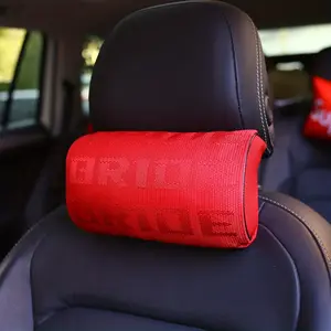1pc JDM Style Pillow Seat Support Headrest RacingFabric Comfortable Neck Rest Cushion Car Accessories Hellaflush