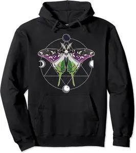 Aroace Luna Moth LGBT Gay Asexual Aromantic Pride Flag Aro Pullover Hoodie - Jacobjbt Shop 72B0D73NC3KQ