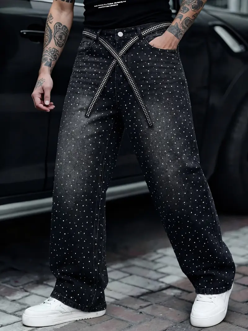 パンツ wide baggy rhinestones slacks LET IT GO RHINESTONE WIDE LEG PANT – AKIRA