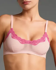 Women's Mesh Scoop Bralette in Pink Cherub - Wireless Light Support