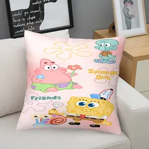 Spongebob Pattern Pillow, 1 Piece Includes Pillow Insert, Seasonal Decorative Item, Suitable For Sofa, Bedroom, Car, Soft And Durable, Daily Holiday Birthday Gift For Children And Adults