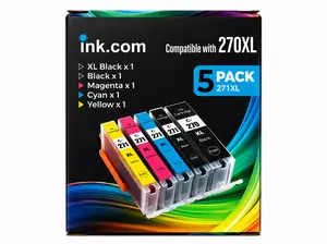 Ink.com PGI-270XL CLI-271XL Compatible Ink Cartridges 5 Pack High Yield for Canon PIXMA MG7720 MG6820 TS9020 MG5720