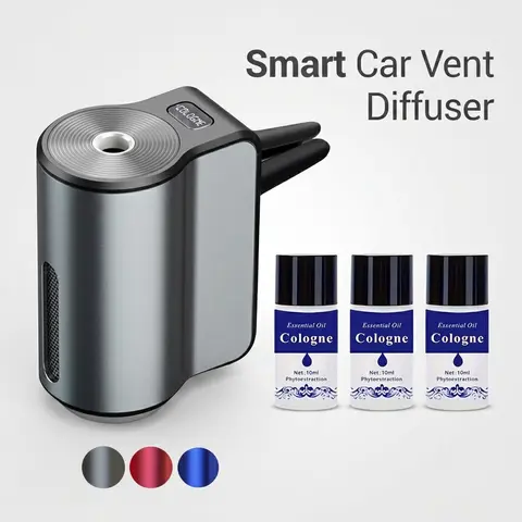 Smart Car Air Freshener - 3*10ml Natural Essential Oil, Scented Perfume Car Aromatherapy Diffuser,Best Gifts for Car Interior Accessories