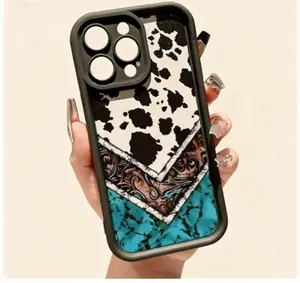 Black Background Collage Western Phone Case: Fashion Collision Of Western Elements For IPhone 16 15, 14, 13, 12, 11 Pro Max, XS, XR-Perfect Holiday Or Birthday Gift, Halloween Phone Case, Fashionable Phone Case, Shock Resistant Phone Case