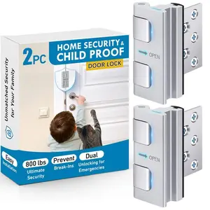 Heavy Duty Door Reinforcement Lock – Withstands Up to 800 lbs of Force, Childproof, Easy Install for Inward Swing Doors, Ideal for Home & Apartment Security