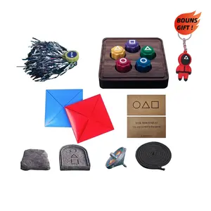 Squid Game inspired Traditional Korean Gonggi Hand Game Set folk Game （Jebi Chagi, Gong Gi, Biseokchigi, Paeng-Y & DDAKJI  gonggi set squid game）