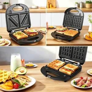 Daily Users Multi-purpose Electric Griddle, Detachable Replaceable Cooking Plates Non-stick Surface, Permanent Thermal Link Power Cutoff, 7.7A Stable Current 110V Wide Frequency, Double Sided Cooker for Indoor Use, Burger Breakfast Grill
