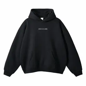 Jesus Is Lord Hoodie - Classic Design with Front embroidered WHITE TEXT Outfit Breathable