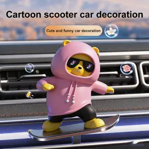 Room Decorations & Cool Stuff For Room | "Skateboard Bear Dashboard Ornament" Sun-Proof Dashboard Decor - Cool Room Decor & Whimsical Home Decor