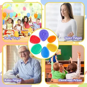 Soft Silicone Worry Stone Sensory Fidget Toy Smooth Texture Stress Anxiety Relief