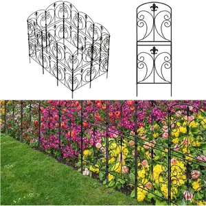 Decorative Garden Fence 10 Pack, 37.5in(H) x 10.8ft(L)  Barrier Fence, Rustproof Metal Fencing for Yard,  Rabbits Wire Section Garden Edging Border for Yard Patio Garden, Arched