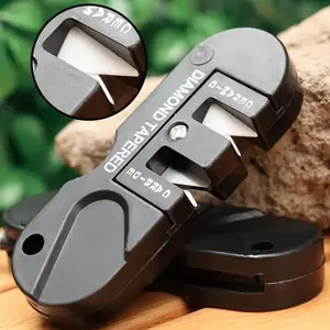 Portable Tungsten Carbide Ceramic Knife Sharpener, Outdoor Camping Hiking Fishing Knife Sharpener, Pocket Tool Sharpening Tool