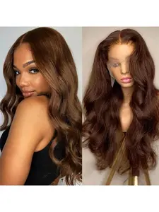Chocolate Brown Lace Front Wig Human Hair 13x4 HD Body Wave Brown Lace Front Wigs Human Hair Wear and Go Glueless Wig Pre Plucked With Babyhair Colored Hd Lace Frontal Wigs For Women