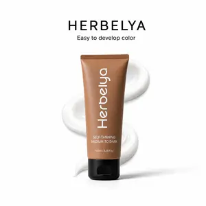 Herbelya Plant-Based Gradual Self-Tanner 100ml | Coconut-Infused Natural Bronze Glow | 100% Natural Results 92% Streak-Free 0% Orange Tones - Daily Body Care | Hydrating Vegan Moisturizer | Safe for Sensitive Skin | US Shipping