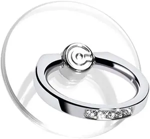 EI Sonador Transparent Phone Ring Holder Grip Clear Cell Phone Ring Stand Holder Finger Grip Kickstand 360° Rotation Compatible with Most Phones Tablets and Case 2 Silver Diamond for Smartphone - Cellphone
