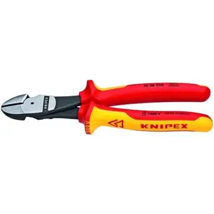 KNIPEX (74 08 200 US) 8" High Leverage Diagonal Cutters-1000V Insulated