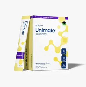 Unicity Unimate Yerba Mate Drink - Lemon DECAF - 1 box (30 stick packs)