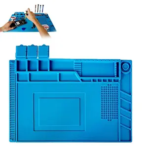 Soldering Station Mat,Insulation Silicone Magnetic Repair Work Station Mat Heat-Resistant for BGA and Gun Soldering Iron,Workbench, Cell Phone Laptop Repair