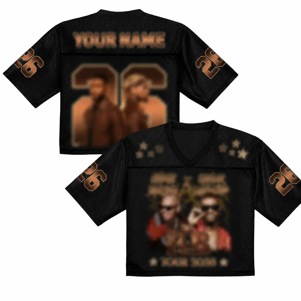 Custom R&B Tour Inspired Crop Football Jersey, Personalized Name Concert Shirt, Music Fan Gift, Vintage Sports Style