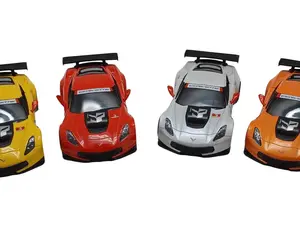 5" Corvette C7.R Chevy Pull Back Car Doors Open Scale 1:36 Diecast Metal