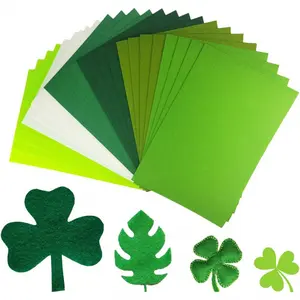 24 sheets of stiff felt cloth -1mm thick A4 size (8 "x12"/metric) green suitable for DIY handicrafts, making, scrapbooking, decoration - hand washable sturdy felt paper