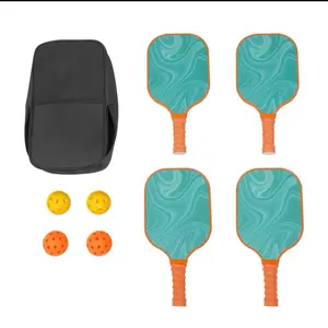Pickleball Paddles Set of 4 Rackets and 4 Balls, Includes 1 Bag for Outdoor Use