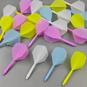 6PCS Thread Diameter One-Piece Soft Cone Tail, Semi-Transparent Soft Cone Feather, Four Feathers Integral Tail Leaf Accessories Durable and Sturdy Includes Multiple Colors Enhances Darts Tricks and Improves Competition Performance, Darts Gear Accessories