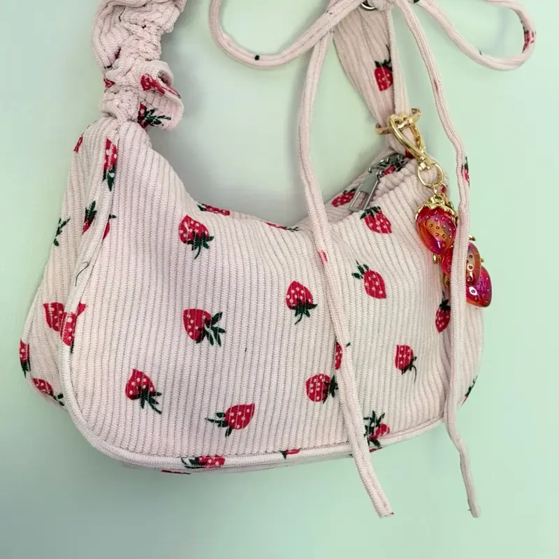 Strawberry Design Bag with Keychain