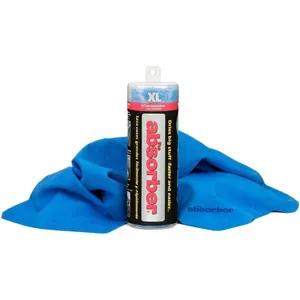 the absorber XL 29-Inch x 18-Inch, Blue - Synthetic  Drying Chamois Cloth for  and  - Super Absorbent, Scratch-Free and Washable