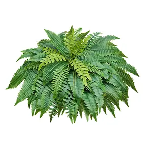 VEVOR Artificial Ferns, 50 Inch Fake Boston Fern Bush Plant with 96 Fronds, Large Faux Greenery for Indoor and Outdoor Decor, Silk & LDPE, Realistic for Home Porch Garden Office Living Room Planter